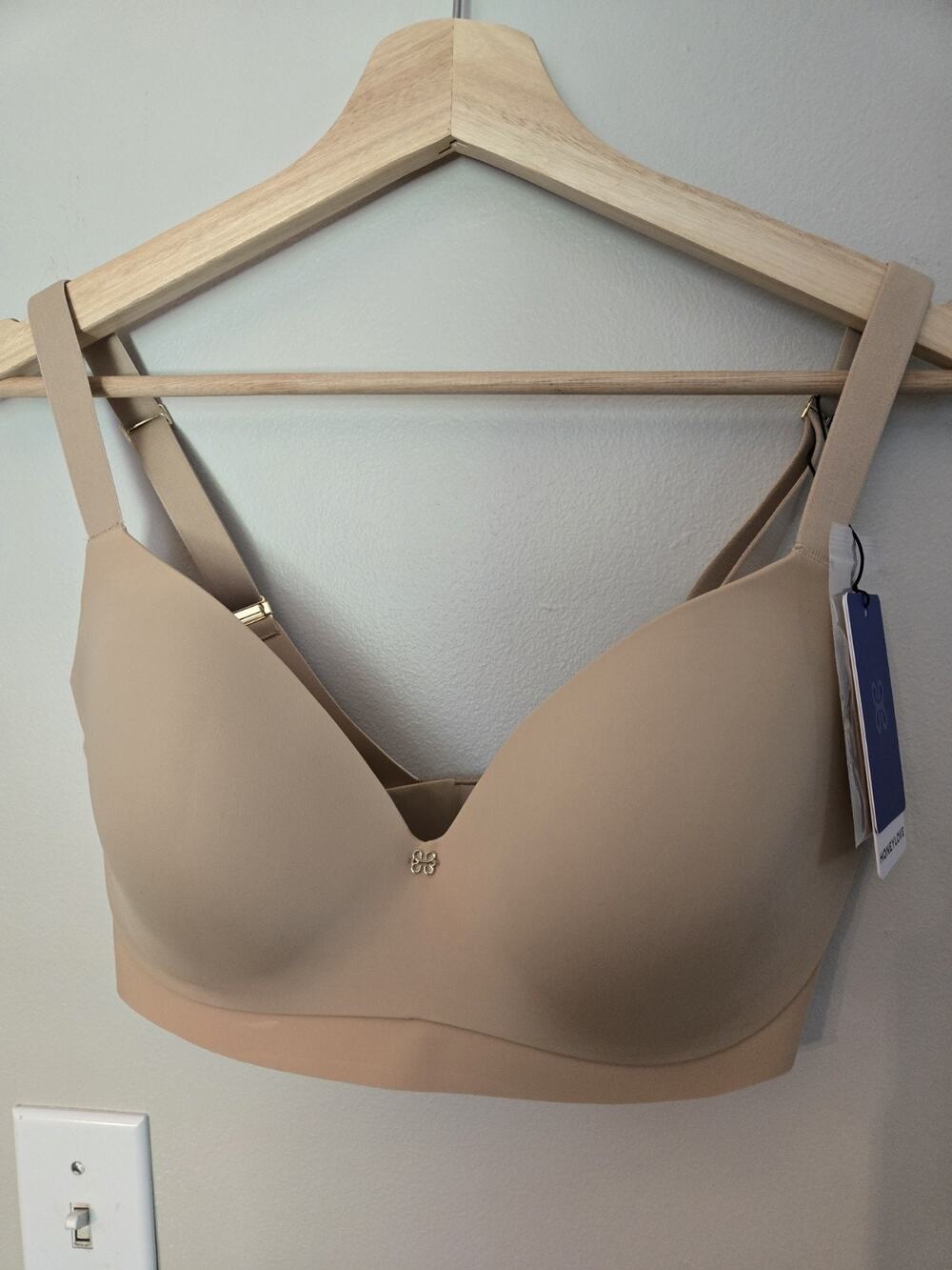 Honeylove CloudEmbrace Wireless T-Shirt Bra 34DD(E) Beige Color Seamless NWT